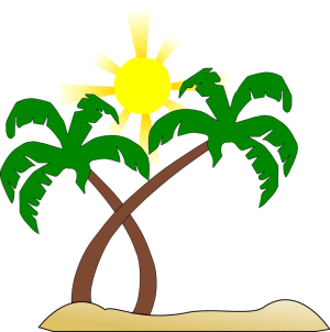 palm trees and sun